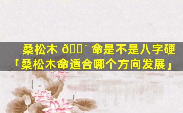 桑松木 🌴 命是不是八字硬「桑松木命适合哪个方向发展」